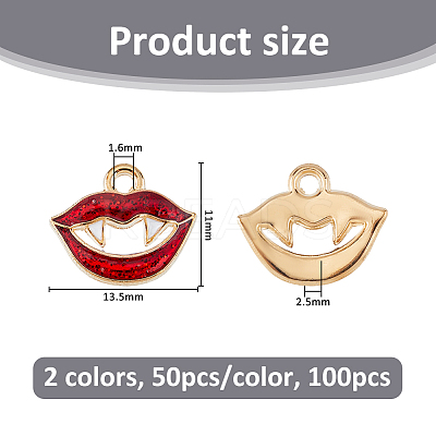100Pcs 2 Colors Alloy Enamel Charms FIND-FH0016-92-1