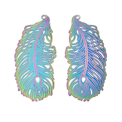 Ion Plating(IP) 304 Stainless Steel Filigree Big Pendants STAS-S118-067-1