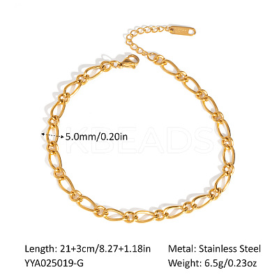 Simple and Stylish Stainless Steel Twisted Chain Anklets for Women WP4497-1-1