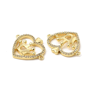 Brass Micro Pave Clear Cubic Zirconia Connector Charms KK-E068-VB045-1