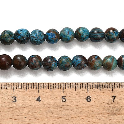 Natural Chrysocolla Beads Strands G-C289-B02-6mm-1
