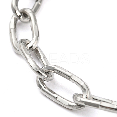 Tarnish Resistant 304 Stainless Steel Paperclip Chain Bracelets BJEW-M308-01P-1