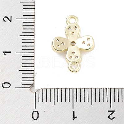 Brass Pave Clear Cubic Zirconia Flower Links Connector Charms LS-KK-Z061-02G-02-1