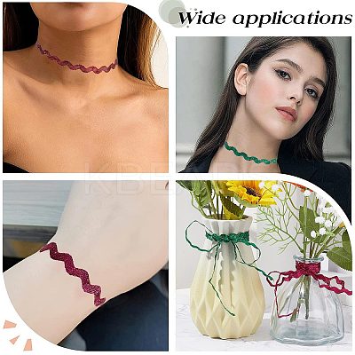 6 Yards 6 Colors Polyester Wavy Fringe Trim Ribbon LS-OCOR-WH0080-44B-1