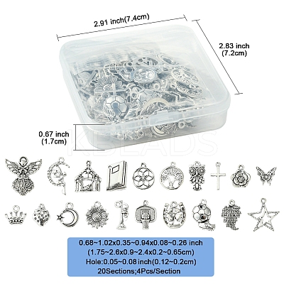 20 Styles Tibetan Style Alloy Pendants FIND-FS0002-72-1