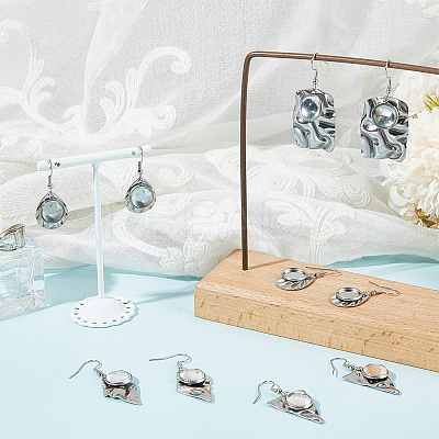 8 Pairs 4 Styles Blank Glass Dome Dangle Earrings EJEW-AB00027-1