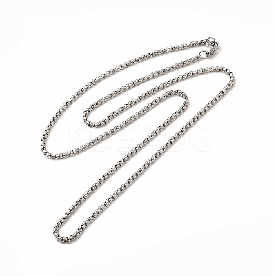 Non-Tarnish 201 Stainless Steel Box Chain Necklace for Men Women STAS-P323-01P-1