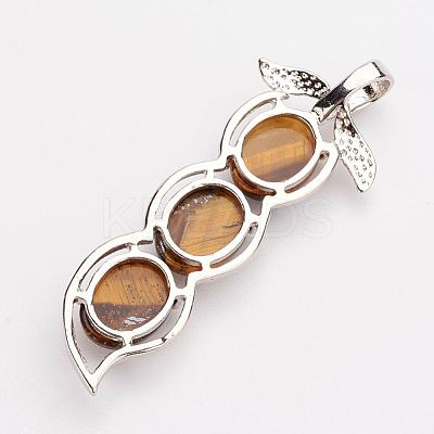 Natural Tiger Eye Pendants G-E364-01E-1