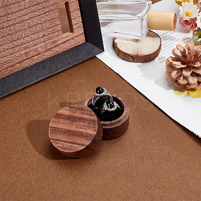 2-Slot Round Wood Ring Storage Boxes CON-HY0001-05E-1