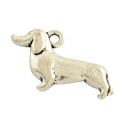 Tibetan Style Alloy Puppy Pendants TIBEP-36546-AS-NR-1