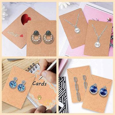 30Pcs Rectangle Paper One Pair Earring Display Cards with Hanging Hole DIY-YW0008-55B-1