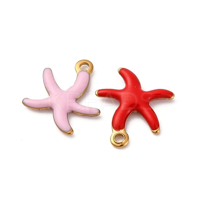 304 Stainless Steel Enamel Charms STAS-Q363-14D-G-1