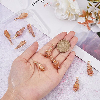 10Pcs Electroplated Raw Rough Natural Quartz Crystal Copper Wire Wrapped Pendants FIND-FH0009-12B-1