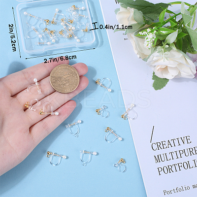 30Pcs 3 Styles 304 Stainless Steel & Plastic Clip-on Earring Findings STAS-BBC0003-36-1
