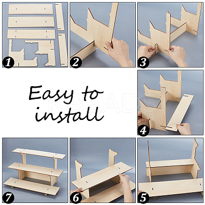 3-Tier Wood Display Riser Racks ODIS-WH0030-207-1