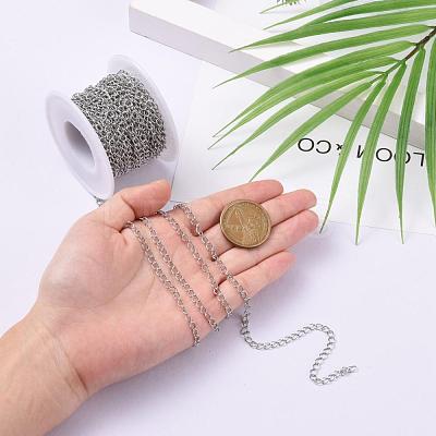 Tarnish Resistant 304 Stainless Steel Twisted Chains CHS-A003K-0.6mm-1