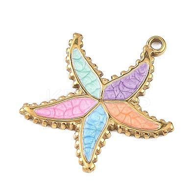 304 Stainless Steel Enamel Pendants X-STAS-Z186-14G-1