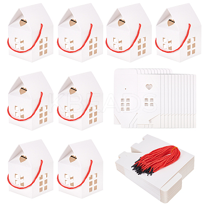 House Shaped Paper Folding Candy Tote Boxes with Hollow Window and Rope Handles CON-WH0092-17A-1