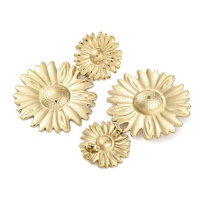 304 Stainless Steel Stud Earrings For Women EJEW-B110-01G-02-1