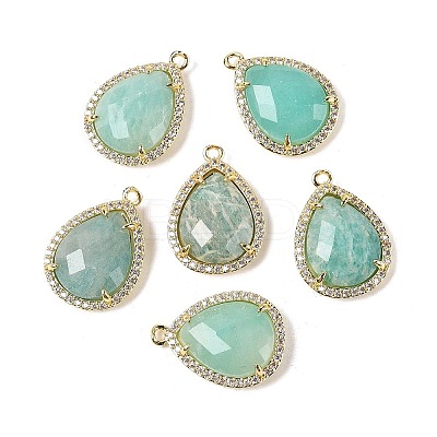 Natural Mixed Stone Faceted Teardrop Pendants G-I382-01G-1