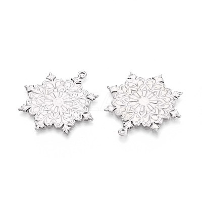 304 Stainless Steel Christmas Snowflake Pendants STAS-T067-38P-1