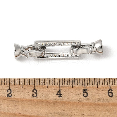 Brass Pave Clear Cubic Zirconia Fold Over Clasps KK-M320-14P-1