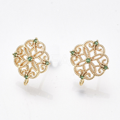 Brass Stud Earring Findings X-KK-T038-491B-1