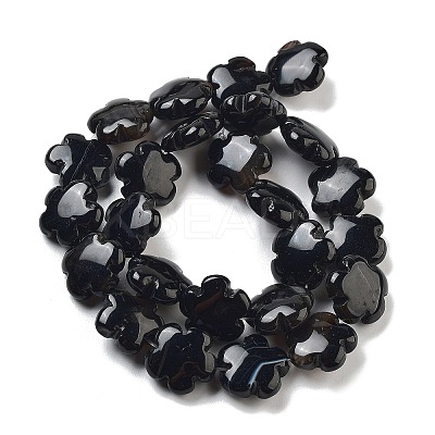 Dyed & Heated Natural Black Agate Beads Strands G-F769-A01-01-1