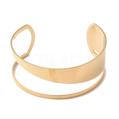 304 Stainless Steel Cuff Bangles LS-BJEW-F521-01G-1