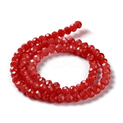 Baking Paint Imitation Jade Glass Bead Strands DGLA-A034-J8MM-A32-1