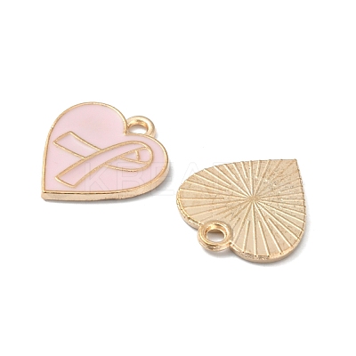 Light Gold Tone Zinc Alloy Enamel Pendants ENAM-WH0061-12B-1
