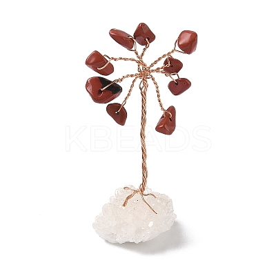 Natural Red Jasper Chips Tree of Life Decorations DJEW-P022-01A-02-1