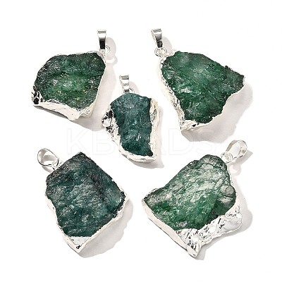 Raw Rough Natural Dyed Quartz Crystal Pendants G-G895-05S-09-1