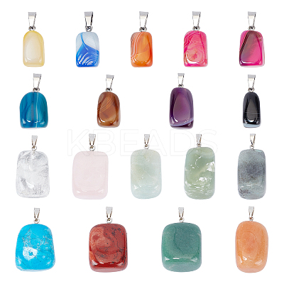 Natural Mixed Gemstone Pendants G-PH0001-07-1