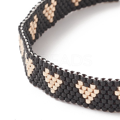 Handmade Japanese Seed Heart Braided Bead Bracelets BJEW-MZ00015-1