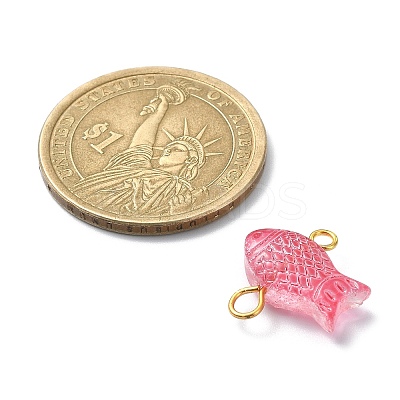 Spray Painted Transparent Glass Connector Charms PALLOY-JF02118-1