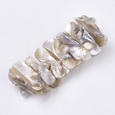 Freshwater Shell Beaded Stretch Bracelets BJEW-S278-009-1
