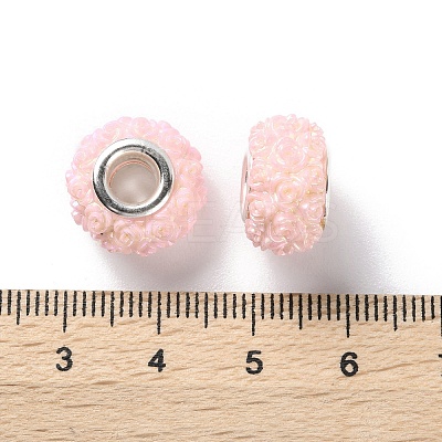 AB Color Resin Rose Flower European Beads RESI-M001-05D-1