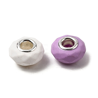 Spray Painted Faceted Resin European Beads RESI-C063-02A-1