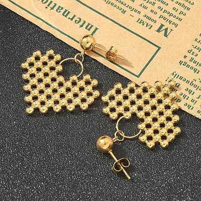 Ion Plating(IP) 304 Stainless Steel Stud Earrings for Women EJEW-A119-21G-1