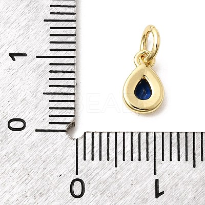 Brass Cubic Zirconia Charms KK-G554-02E-02-1