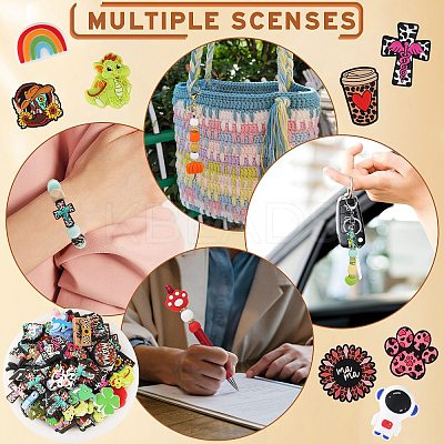 12Pcs 3 Colors Silicone Focal Beads SIL-SZ0002-27-1