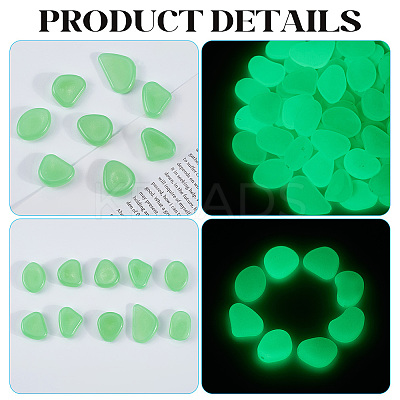 1 Set Resin Luminous Glow in the Dark Pebbles Stone DJEW-CN0001-40D-1