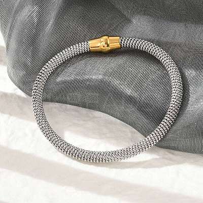 304 Stainless Steel Mesh Chain Bracelets for Women Men BJEW-Z087-19GP-1