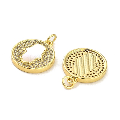 Brass Micro Pave Clear Cubic Zirconia Pendants KK-K365-02F-G-1