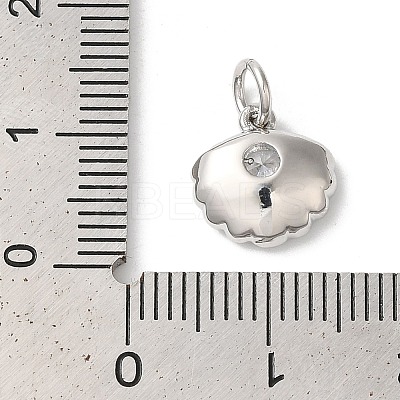 Rack Plating Brass Clear Cubic Zirconia Charms KK-Z056-29P-1