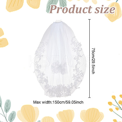 Nylon Mesh Bridal Veils with Hair Comb AJEW-WH0258-993-1