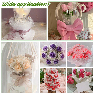 Wrinkled Wavy Polyester Flower Bouquets Wrapping Packaging FIND-WH0110-752-1