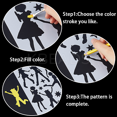 Plastic Drawing Painting Stencils Templates DIY-WH20012-07H-1