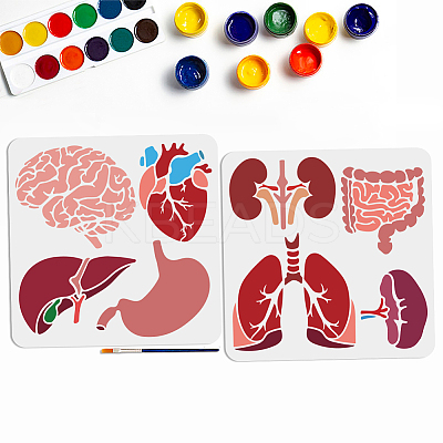 1 Set PET Hollow Out Drawing Painting Stencils DIY-MA0003-98A-1